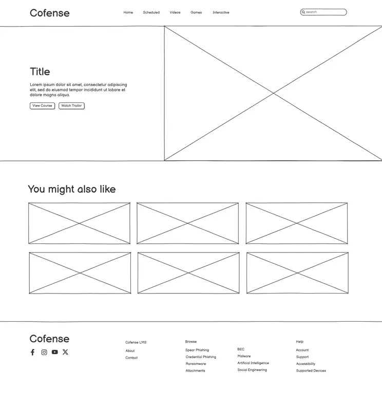 Visual Course Catalogue Wireframe